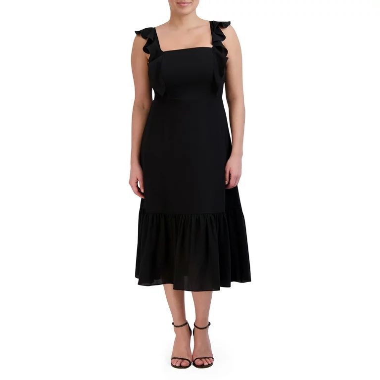 BCBG Paris Women's Ruffle Midi Dress | Walmart (US)