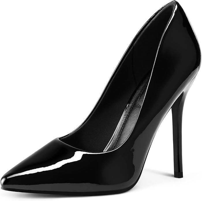 mysoft Women's High Heels Pumps Closed Pointed Toe Stiletto 4IN Heels Dress Wedding Shoes | Amazon (US)