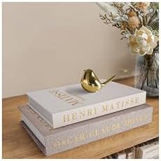 Decorative Books,Coffee Table Decor with Linen Coffee Table White Books Stack Bookshelf Home Deco... | Amazon (US)