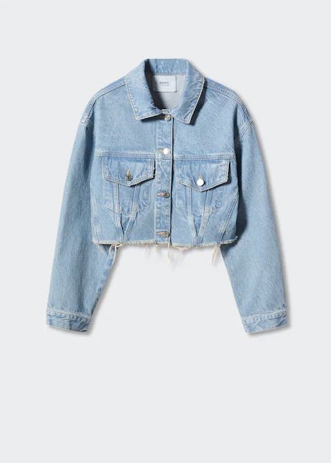 Frayed hem denim jacket | MANGO (UK)