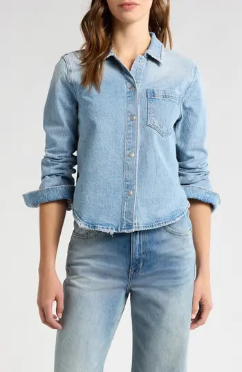 Pistola Jules Fitted Denim Snap-Up Shirt | Nordstromrack | Nordstrom Rack