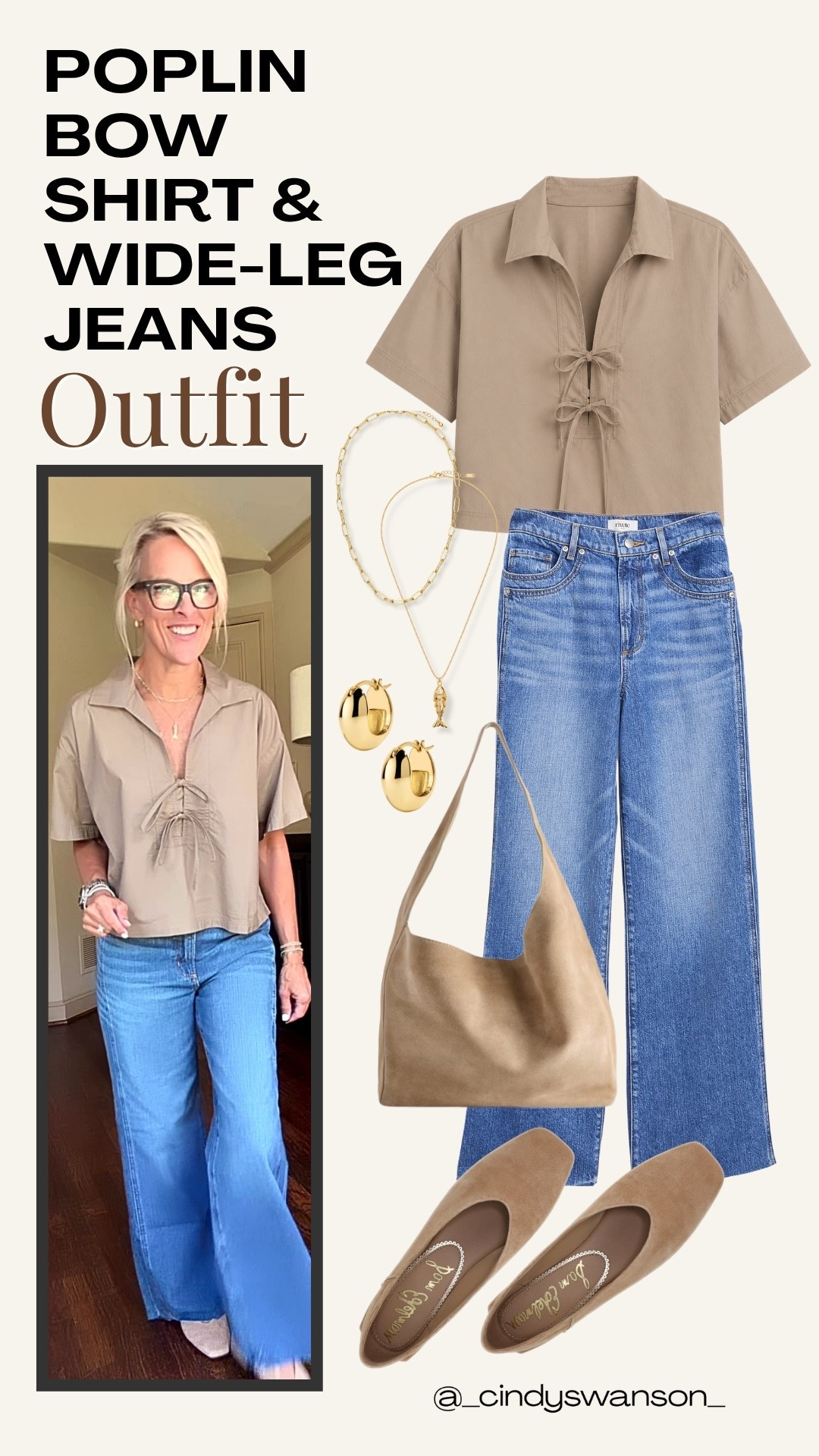 This poplin shirt and wide-leg jeans are an easy combination for a polished, everyday look. I love the relaxed fit of the top paired with the long, flattering line of the jeans—finished with neutral mules and simple gold accessories.

💡 LTK MADE EASY
❤️ Heart = Support my posts!
🔖 Save = Get sale & restock alerts
📋 Lists = Keep favorites organized
📲 Share = Send lists and products to a friend.
💬 Comment = Ask me anything about what I’m wearing!

#LTKootd #LTKgrwm #LTKOver40