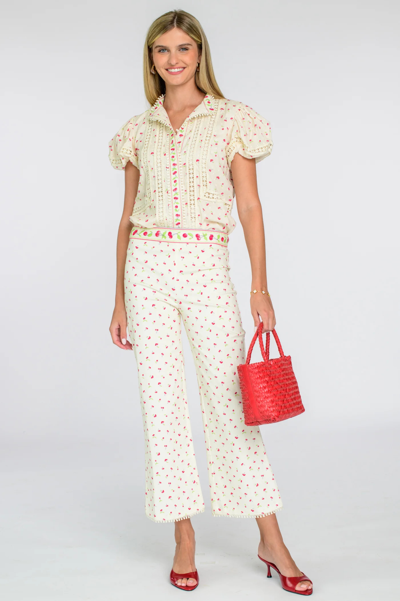 Jojo Pants in Mini Cherries | Elizabeth James The Label