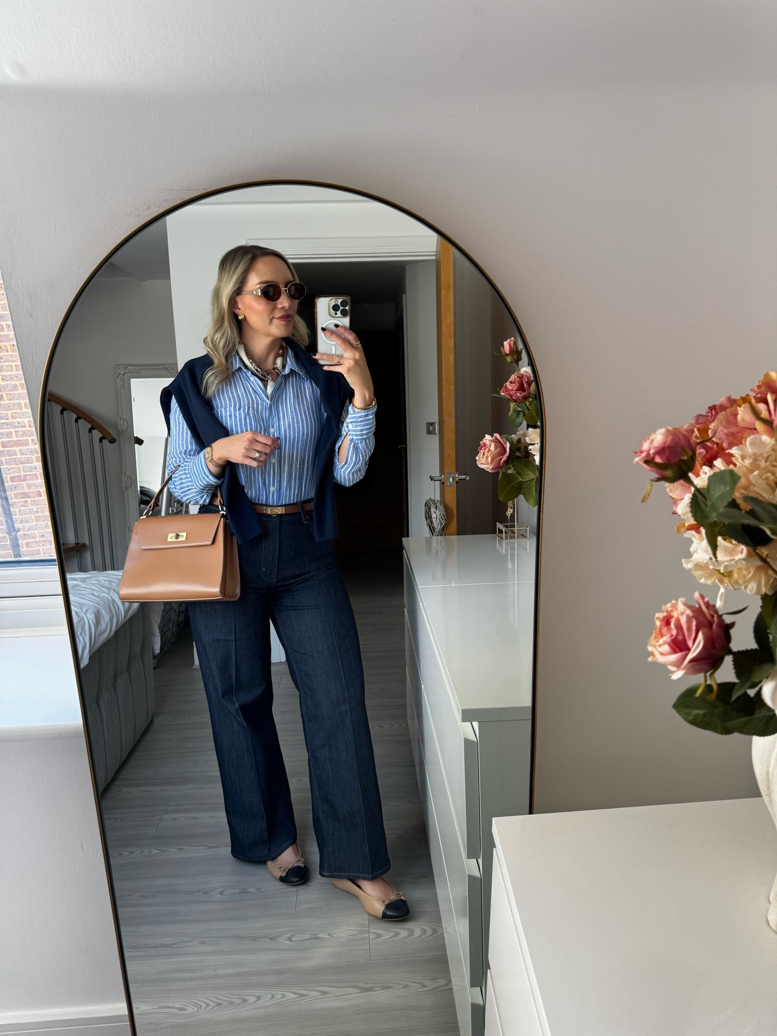 A smart casual spring outfit idea 🫶🏼

I wear a size small in the blue linen striped shirt


#LTKstyletip #LTKspring #LTKjeans