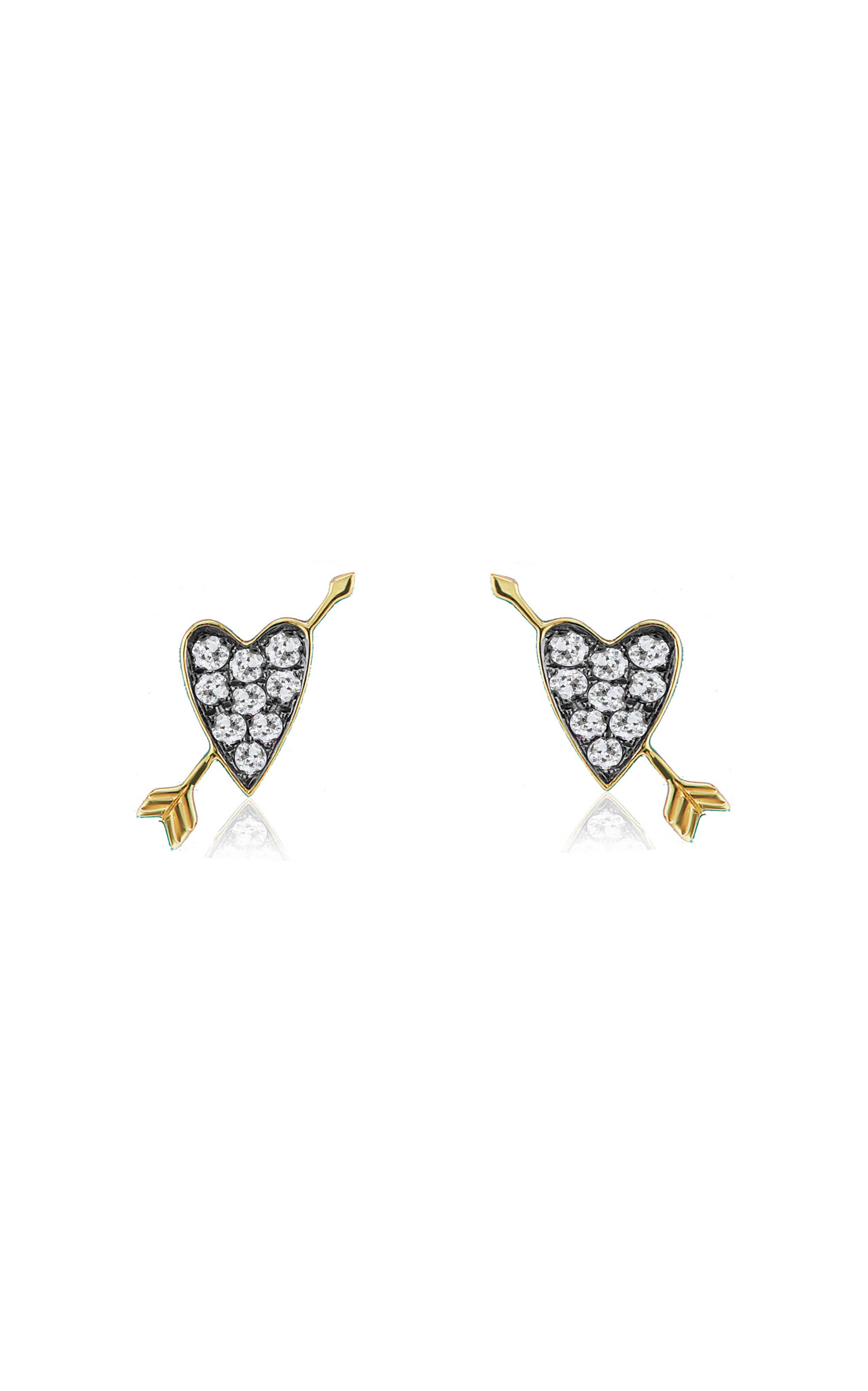 Heart 18K Yellow Gold Diamond Earrings | Moda Operandi (Global)