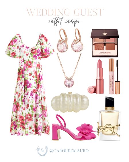 This floral midi dress is the perfect outfit as a wedding guest! Pair it with this cute pink heels, stylish purse, pink jewelry, and more!
#springfashion #formalwear #outfitidea #beautypicks

#LTKSeasonal #LTKBeauty #LTKShoeCrush