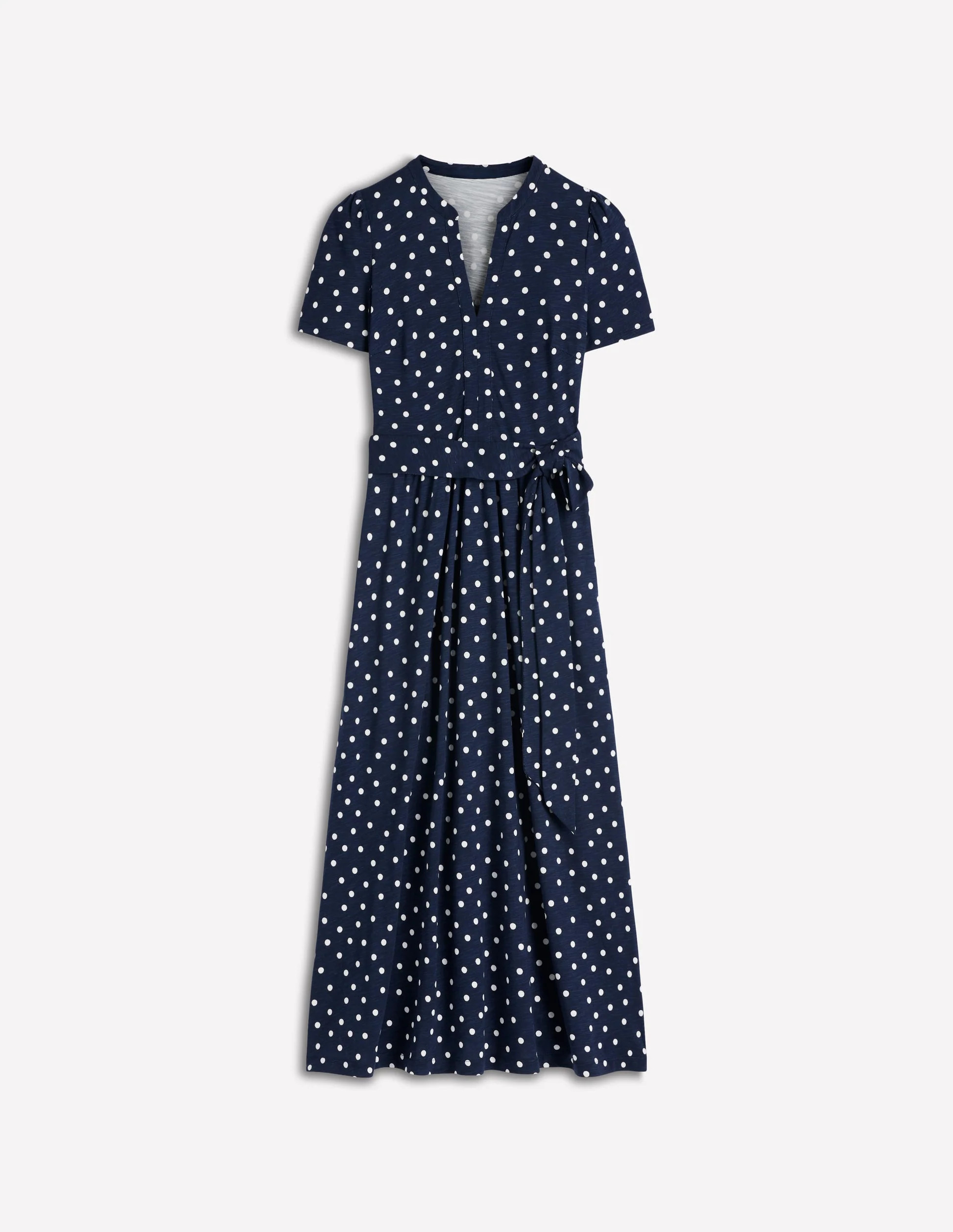 Naomi Jersey Midi Dress-Navy and Ivory, Painted Dot | Boden (US)