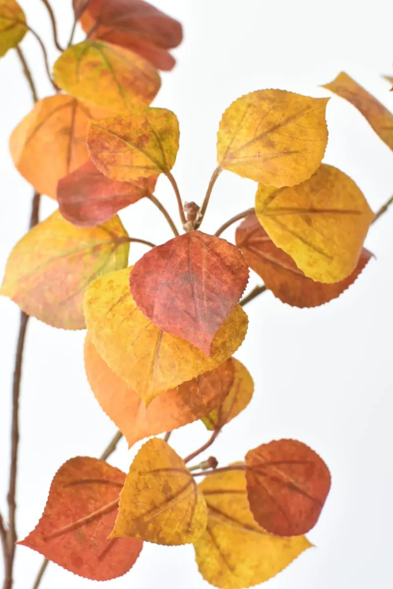 26" Faux Cotinus Leaf Stem Red / Orange / Yellow | Etsy (Global)