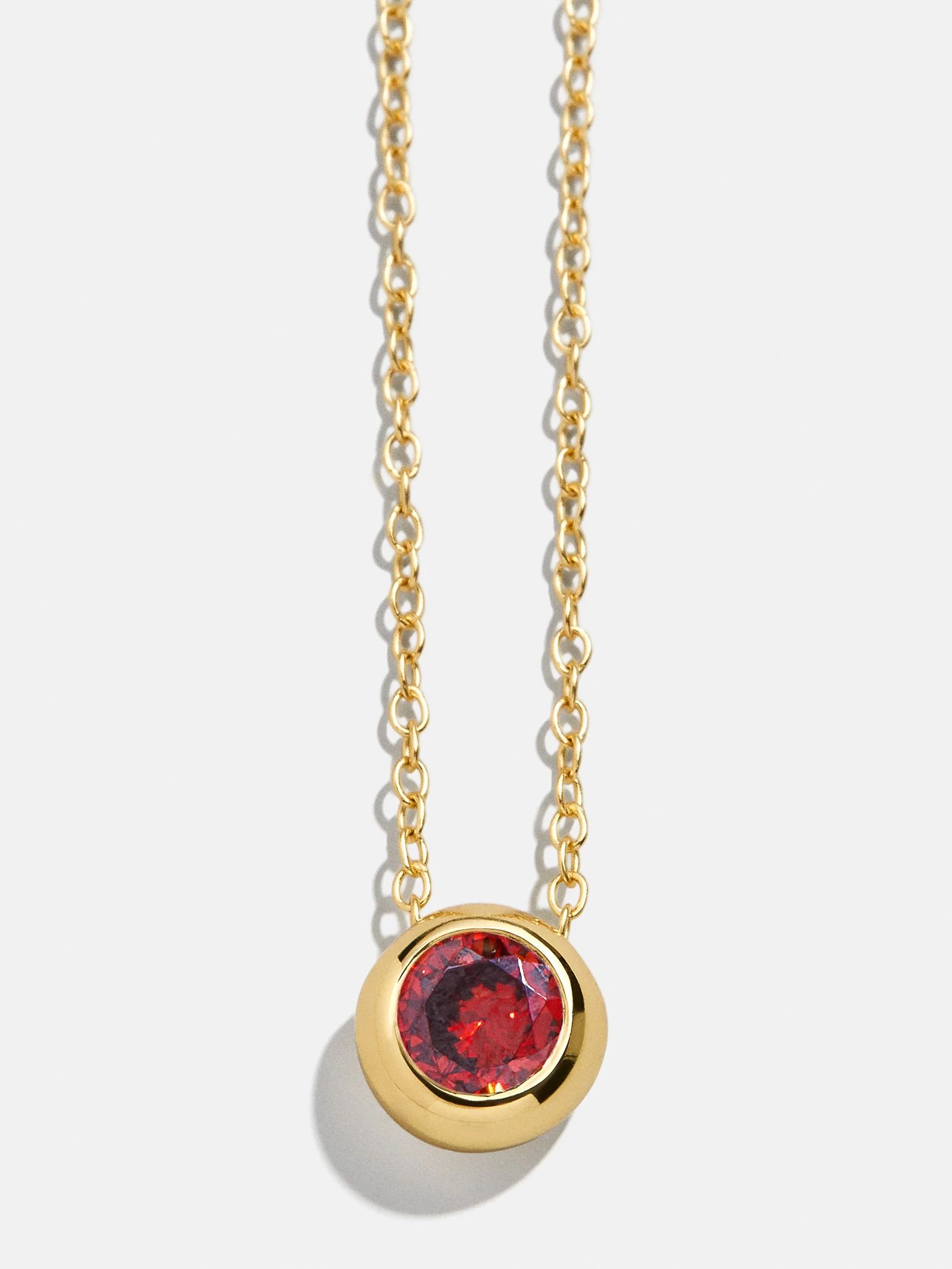 18K Gold Birthstone Pendant Necklace - Garnet | BaubleBar (US)