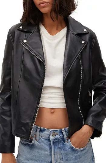 MANGO Leather Biker Jacket | Nordstrom | Nordstrom