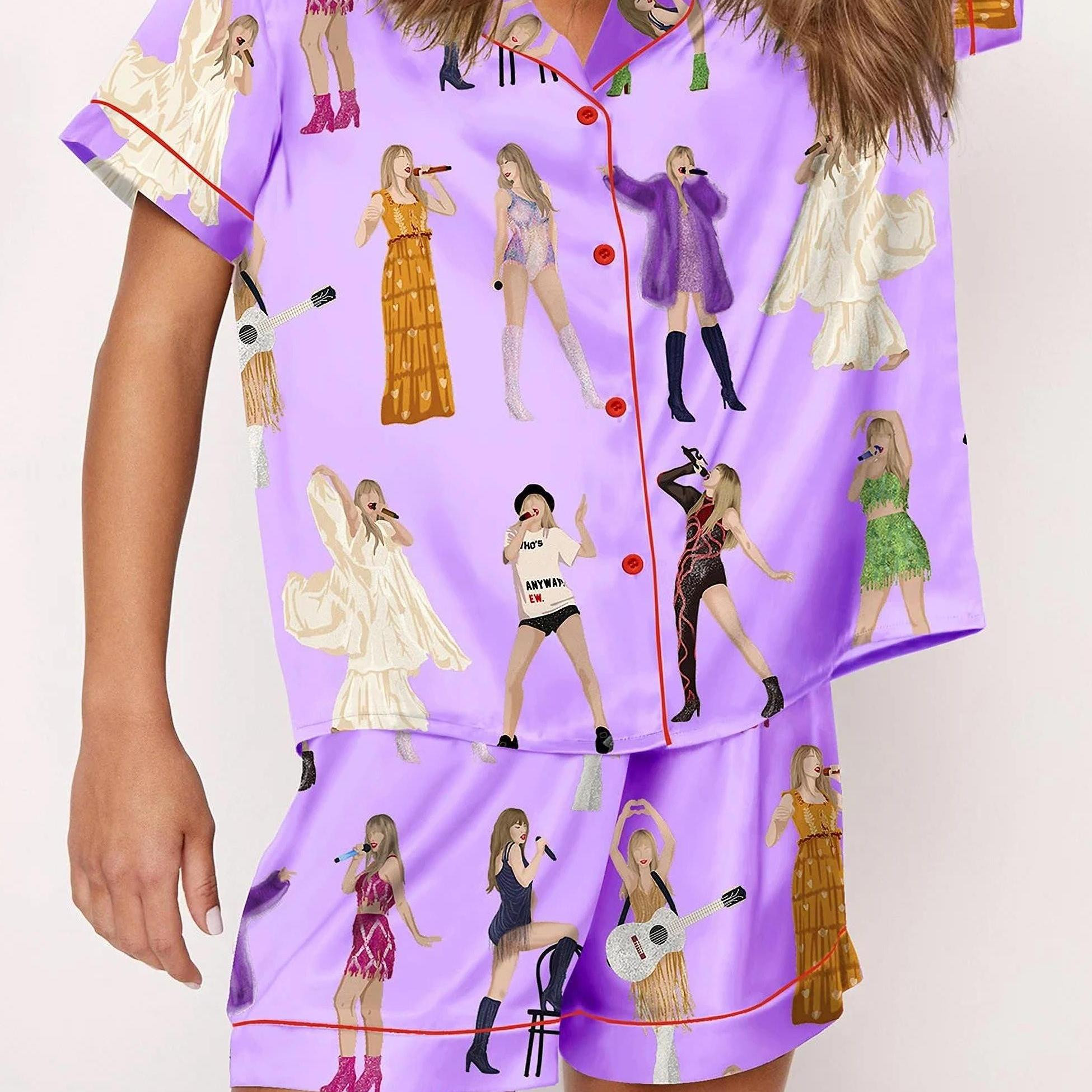 The Eras Tour Film Pajama Short Set For Women - Bright Patterns Printing, Soft and Smooth Short S... | Temu Affiliate Program