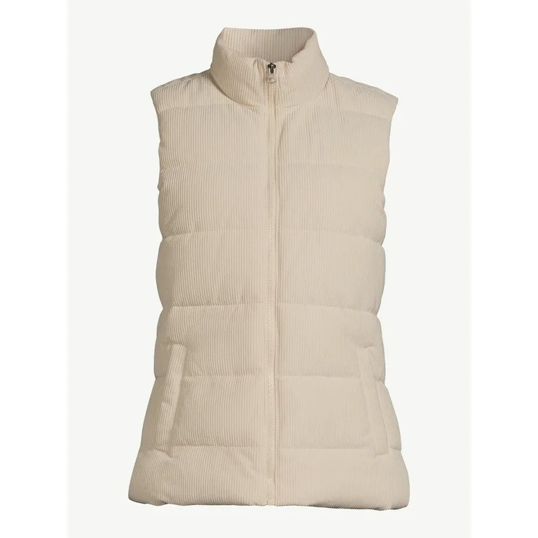 Time and Tru Women's Quilted Corduroy Vest, Sizes XS-3X | Walmart (US)