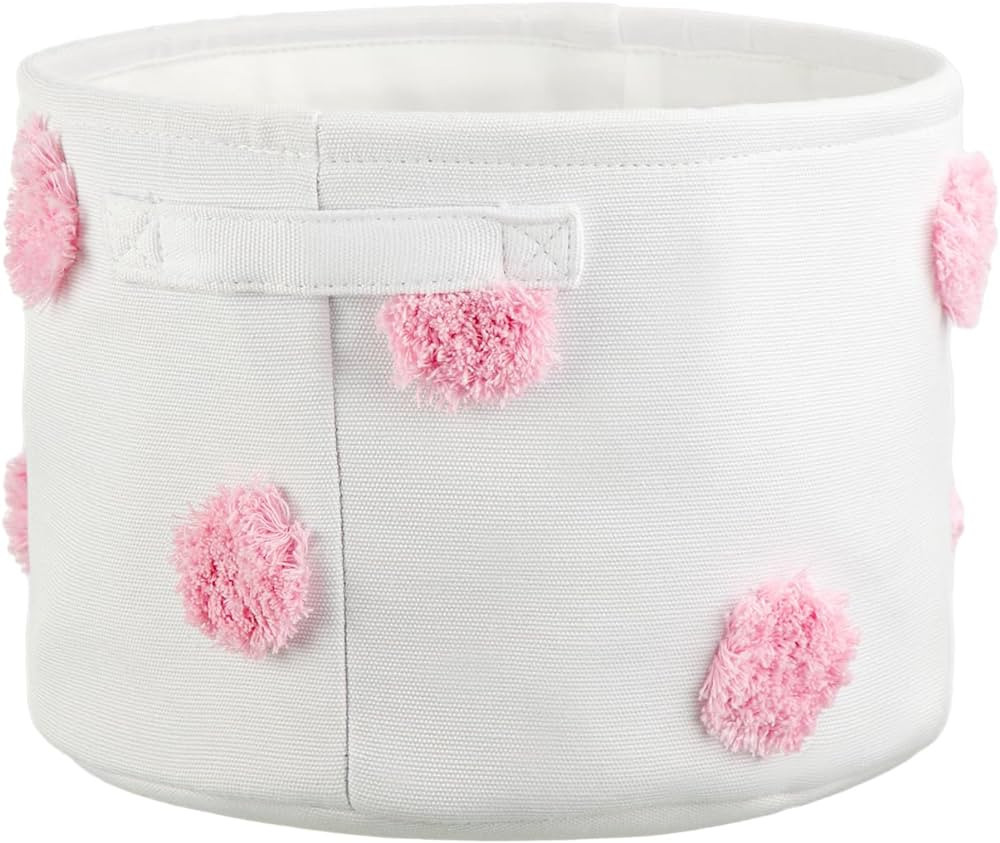 Yoande Polka Dot Basket for Kids Fabric Storage Basket with Handles Cute Storage Bin Decor for Nu... | Amazon (US)