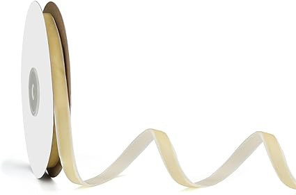 ZIRURUTON Velvet Ribbon Decorations for Christmas Tree DIY Crafts, Vintage Xmas Cream Velvet Ribb... | Amazon (US)