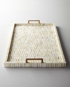 Bone Tray with Brass Handles | Horchow