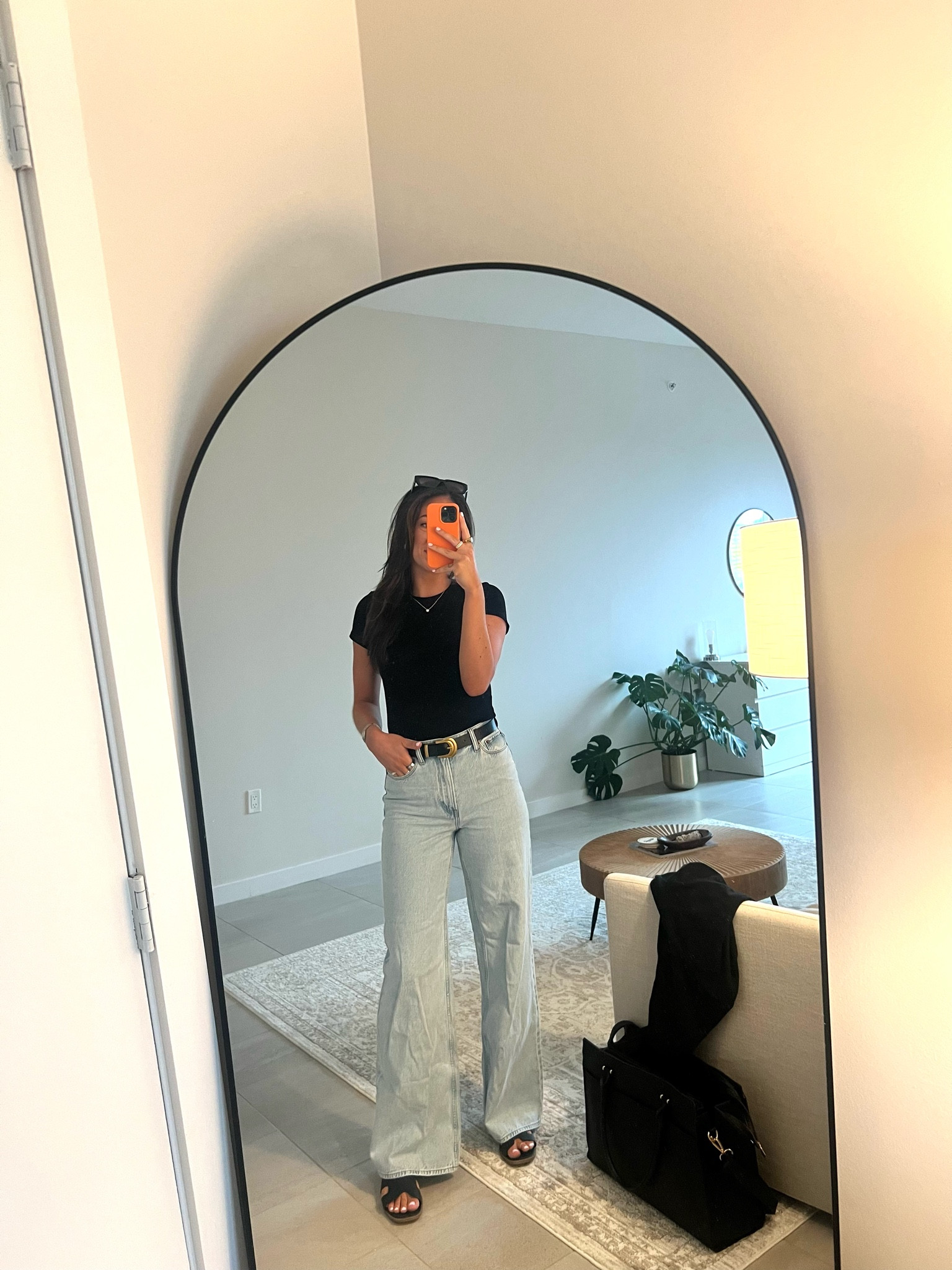 Casual Friday 

Top: Amazon
Belt: Amazon
Jeans: Abercrombie 
Shoes: Target 
Work bag: Amazon 
Jewelry: Amazon 
Sunglasses: Target 

#LTKfindsunder50 #LTKitbag #LTKworkwear