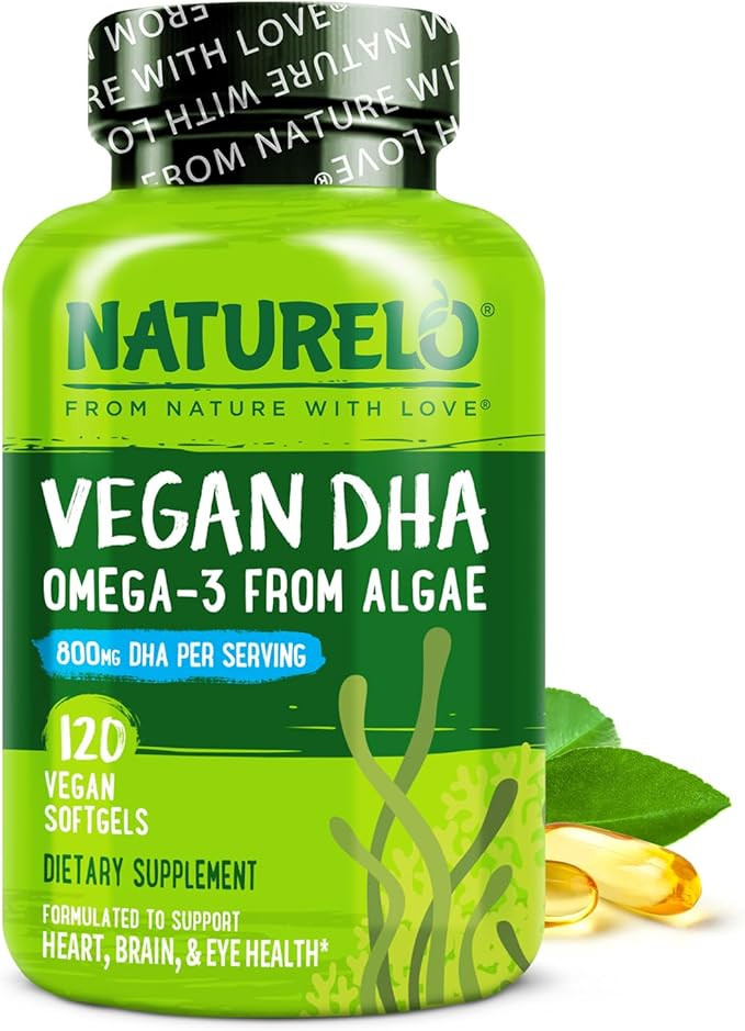 NATURELO Vegan DHA, Vegan Omega 3 Supplement, 120 Softgels, Supports Brain/Heart/Eye Health, Comp... | Amazon (US)