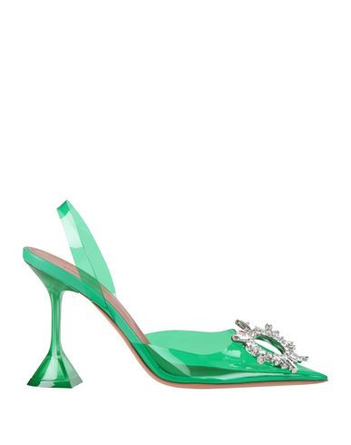 Amina Muaddi Woman Pumps Emerald green Size 9.5 PVC - Polyvinyl chloride | YOOX (US)