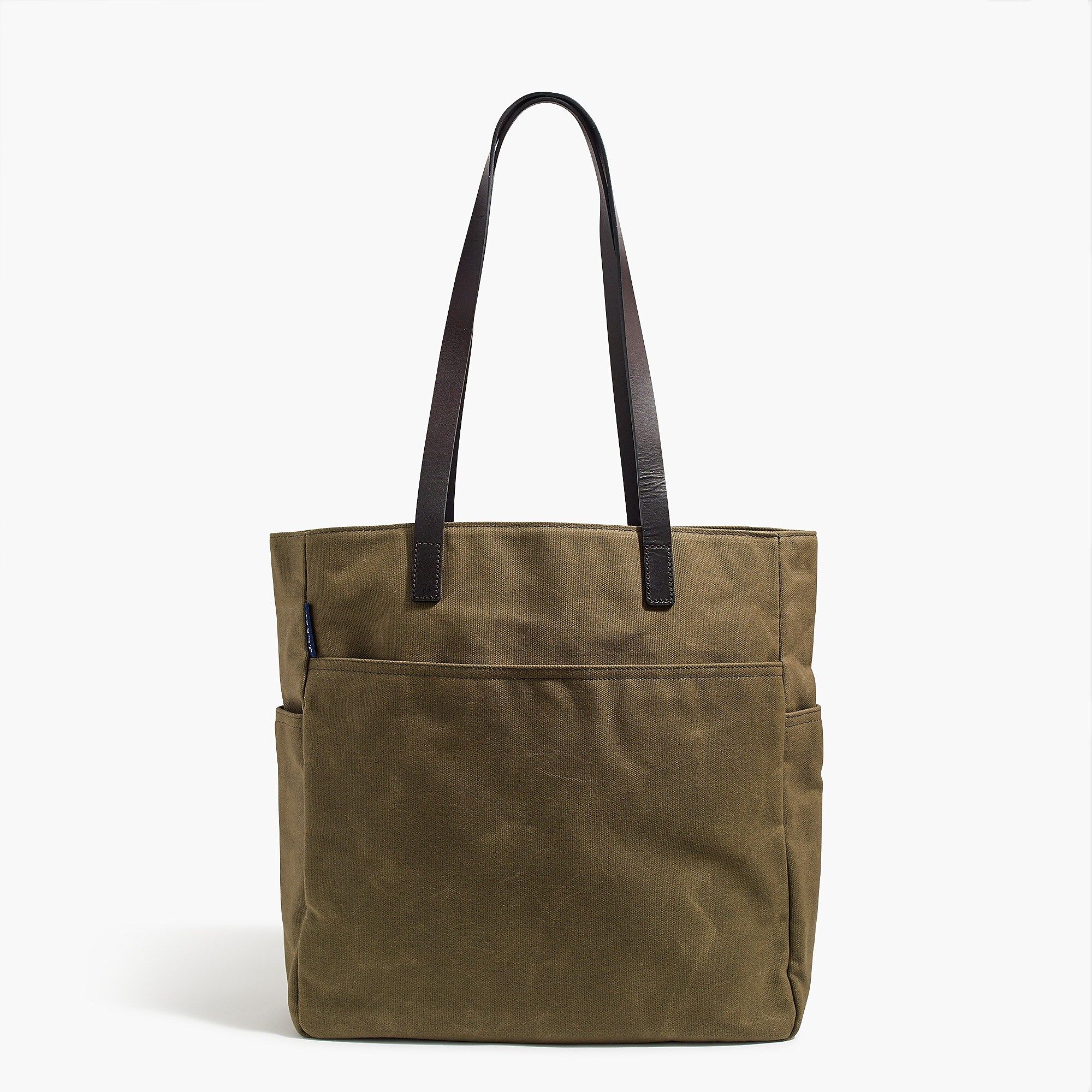 Canvas tote bag with leather straps | J.Crew Factory