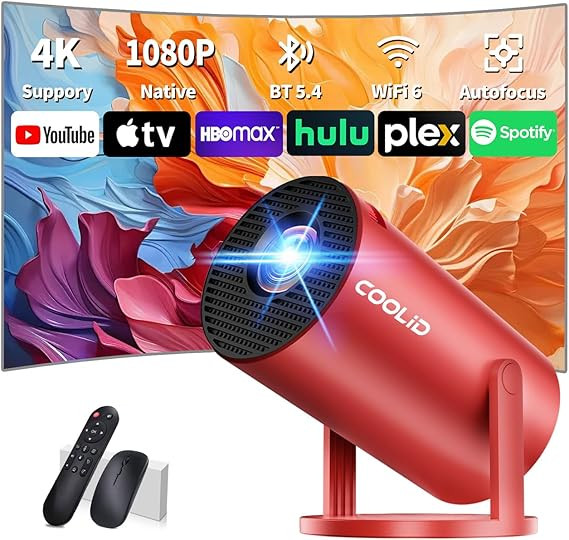 [Built-in Apps & 2025 Upgraded] Mini Projector Support 4K 1080P Auto Keystone 180° Rotatable wit... | Amazon (US)