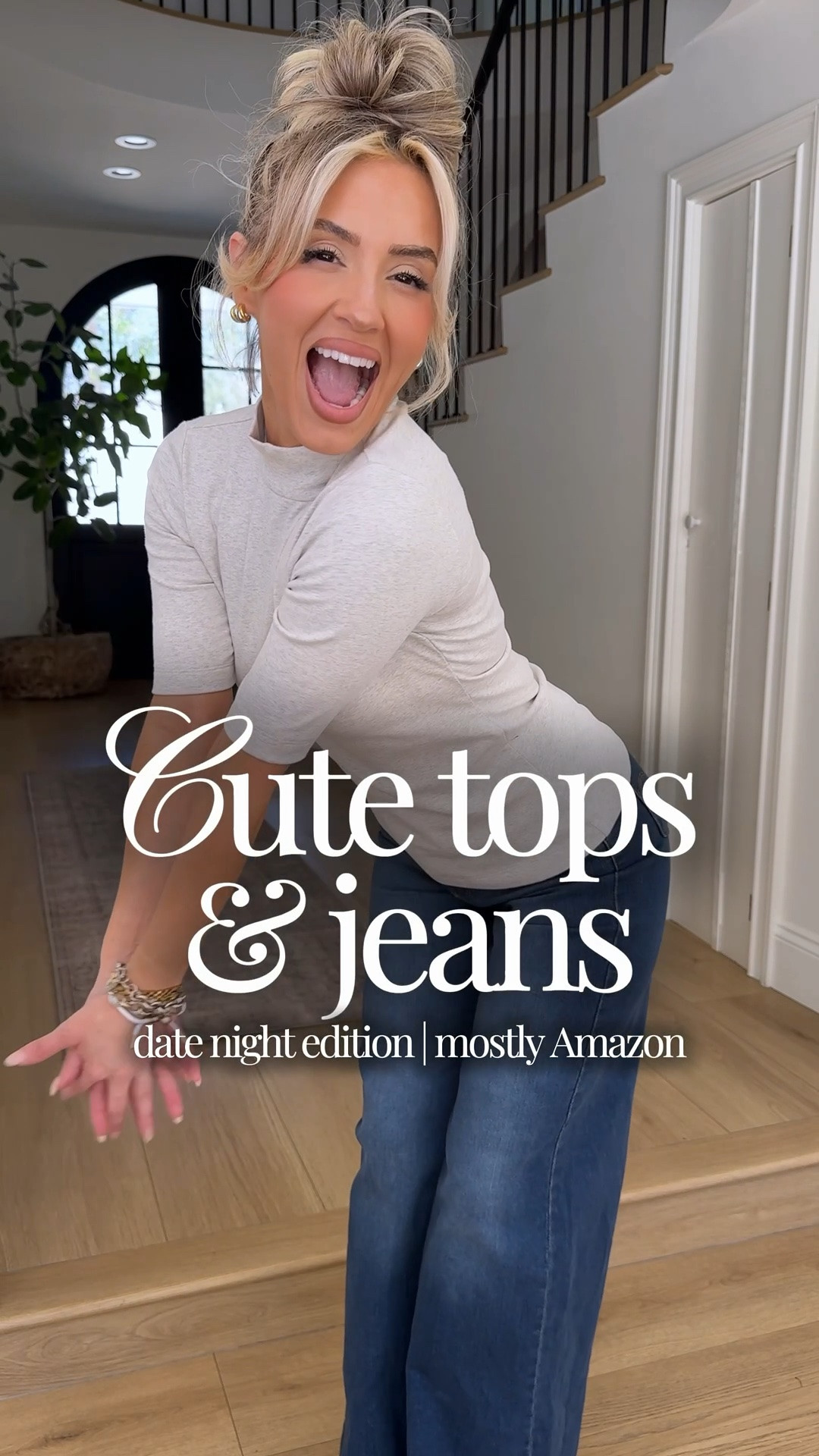 Cute tops & jeans | date night edition! Wearing XS (if available) if not, small 

✔️Look 1 with cape top | ribcage wide leg Levi’s in size 27

✔️Look 2, 4, 5, 6 is with Levi’s 318 size 26 (size down they have lots of stretch)

✔️Look 3 Levi’s 501 from Macys in size 26 (little stretch)

#LTKootd #LTKgrwm #LTKU