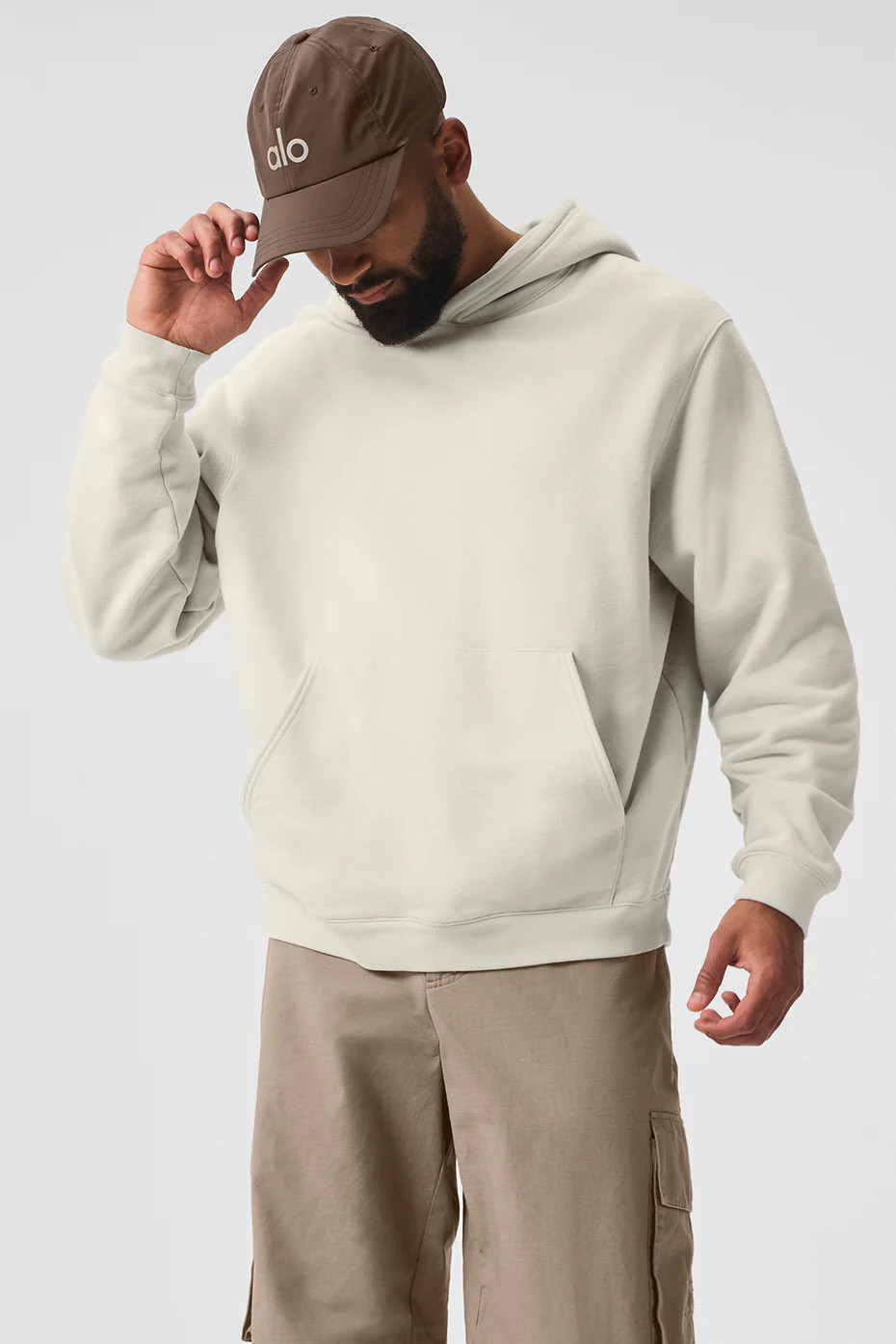 ALO | Renown Heavy Weight Hoodie in Bone Beige, Size: 2XS | Alo Yoga
