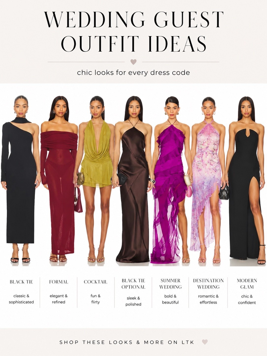 Wedding guest dress inspo because finding the perfect dress is basically a full-time job 💍✨ From black tie glam to destination wedding vibes — these are the prettiest finds I’ve seen lately. Which one are you wearing? 🤍🥂 #LTKWedding #WeddingGuestDress #WeddingGuestStyle #LTKFashion #RevolveStyle #WeddingSeason #BlackTieWedding #CocktailDress #FormalDress #DestinationWedding #WeddingStyle #SummerWedding #LuxuryStyle #DateNightLook #FashionFinds #LTKIt #StyleInspo #ElegantStyle #Revolve #WeddingOutfits