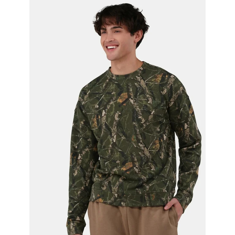 No Boundaries All Gender Fleece Crewneck Sweatshirt with Long Sleeves, Men's Sizes XS-5XL | Walmart (US)