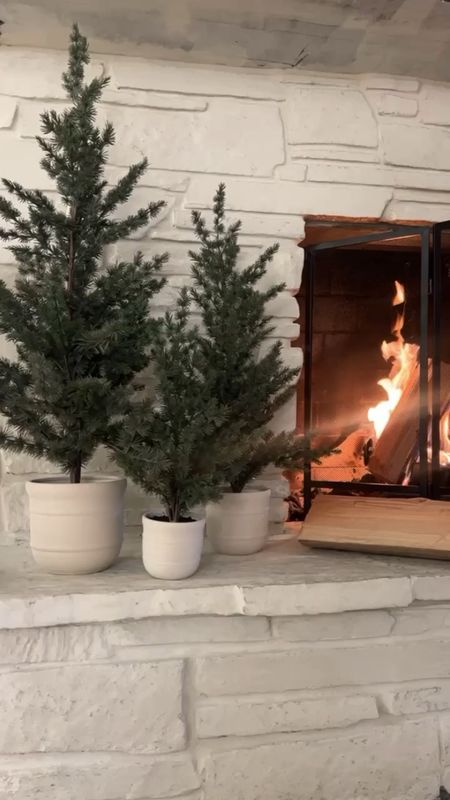 The most gorgeous neutral holiday decor. These mini pine trees are absolutely stunning. I have 3 on each side of our fireplace. They work year round too!

#LTKfindsunder100 #LTKhome #LTKHoliday