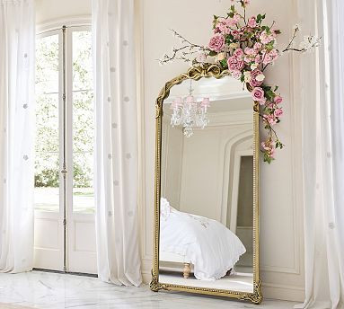 LoveShackFancy Gold Double Bow Floor Mirror | Pottery Barn (US)