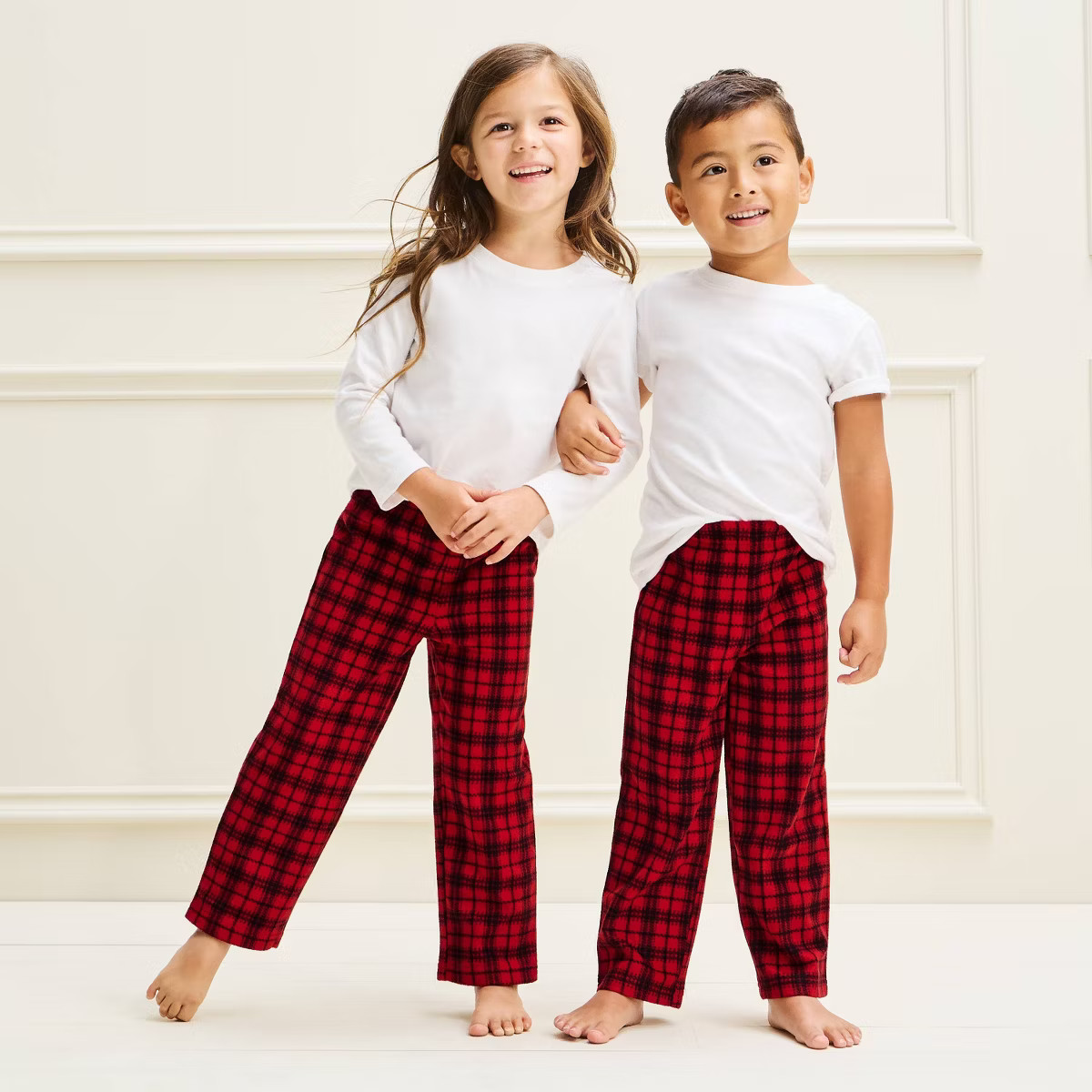 Toddler Holiday Classic Plaid Microfleece Matching Family Pajama Pants - Wondershop\u2122 Red/Bla... | Target