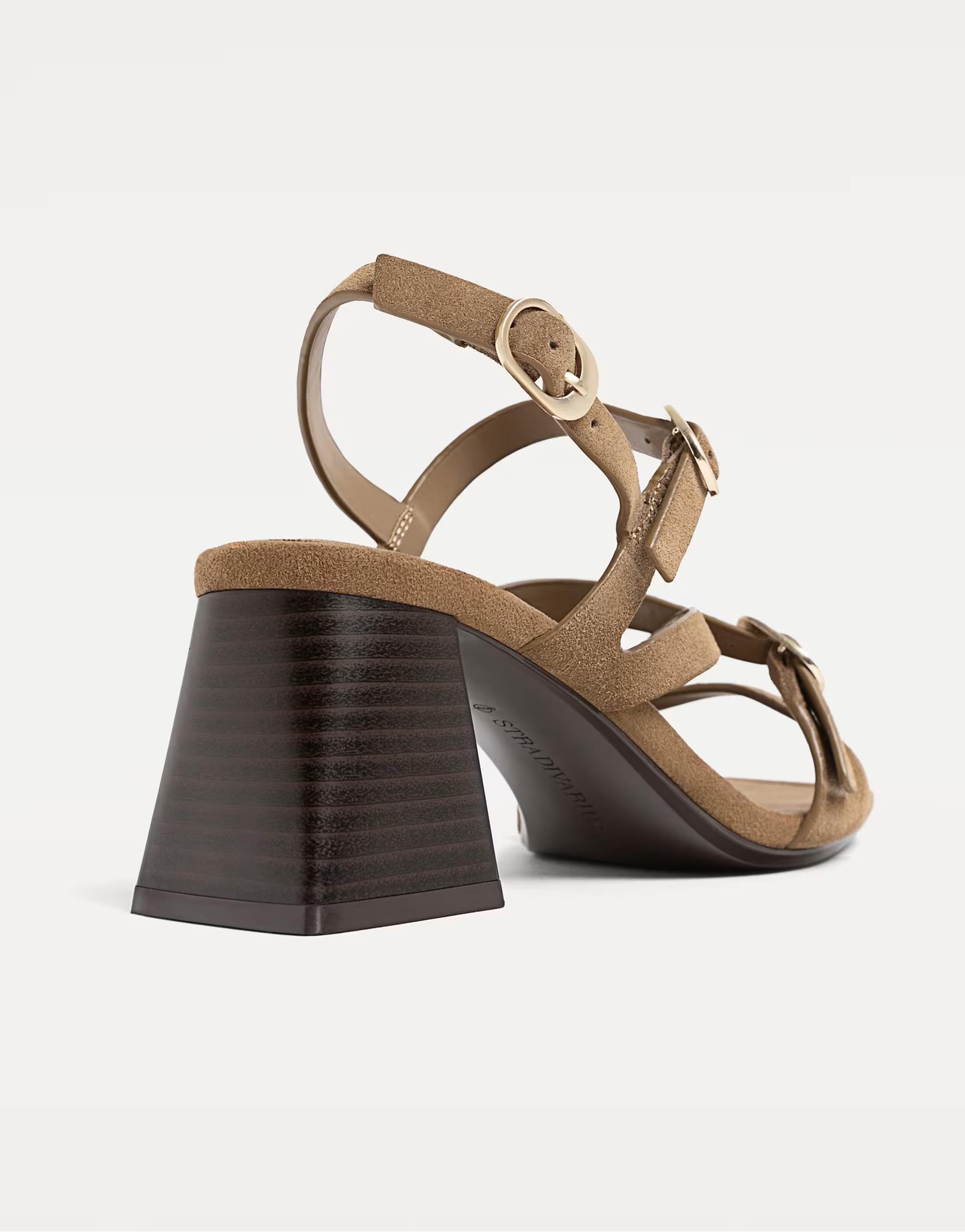 Stradivarius split leather sandals with buckles in brown | ASOS (Global)