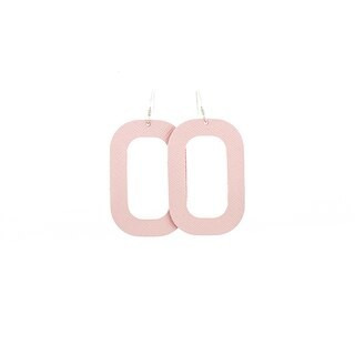 Pink Desert Bloch Leather Earrings | Nickel and Suede