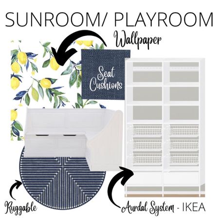 Our Sunroom/ Playroom Inspo board. The blues and lemon wallpaper are just perfect!

#LTKbaby #LTKstyletip #LTKfamily