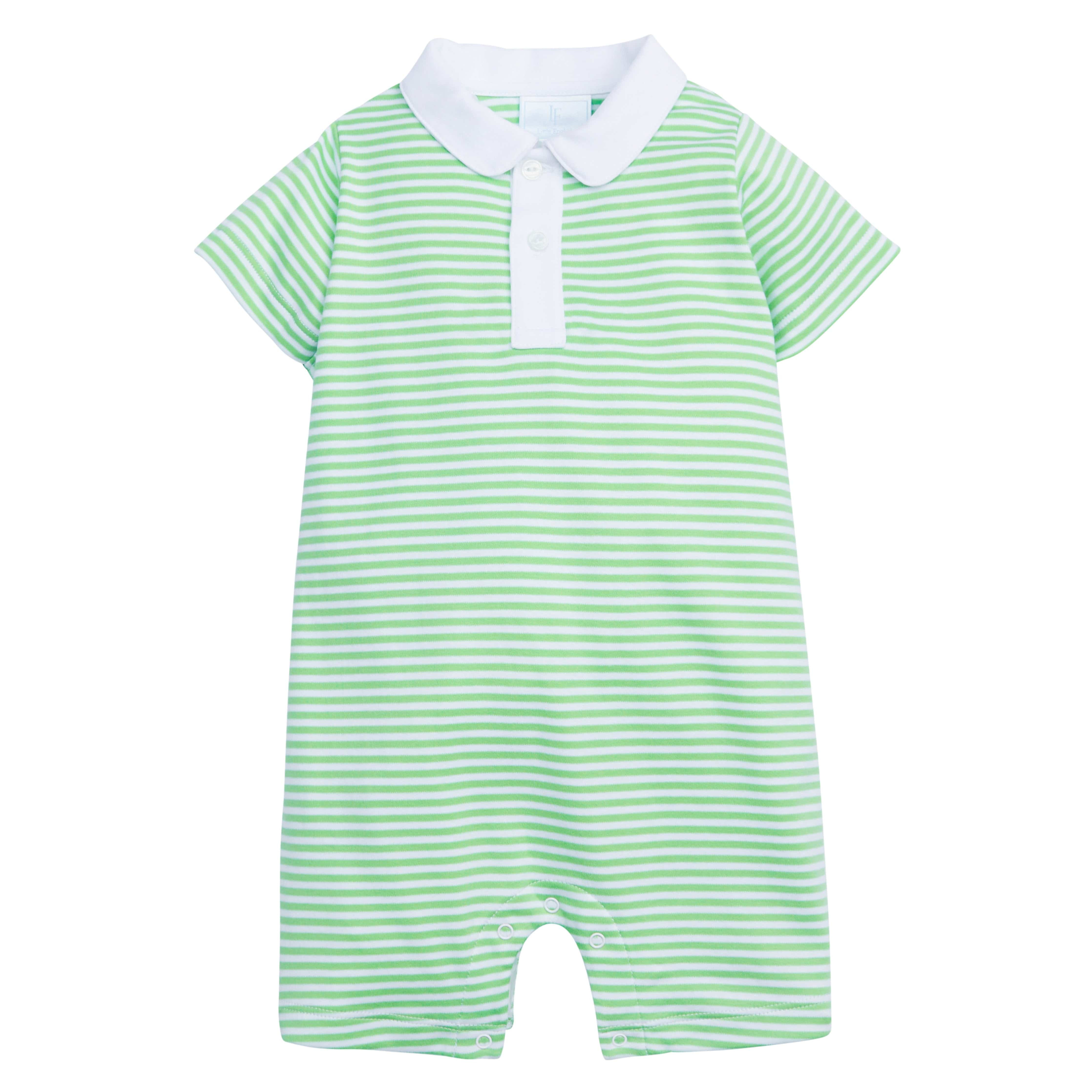Little Boy's Romper - Green Peter Pan Play Suit | Little English