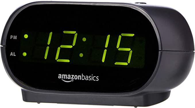 AmazonBasics Small Digital Alarm Clock with Nightlight and Battery Backup, LED Display | Amazon (US)