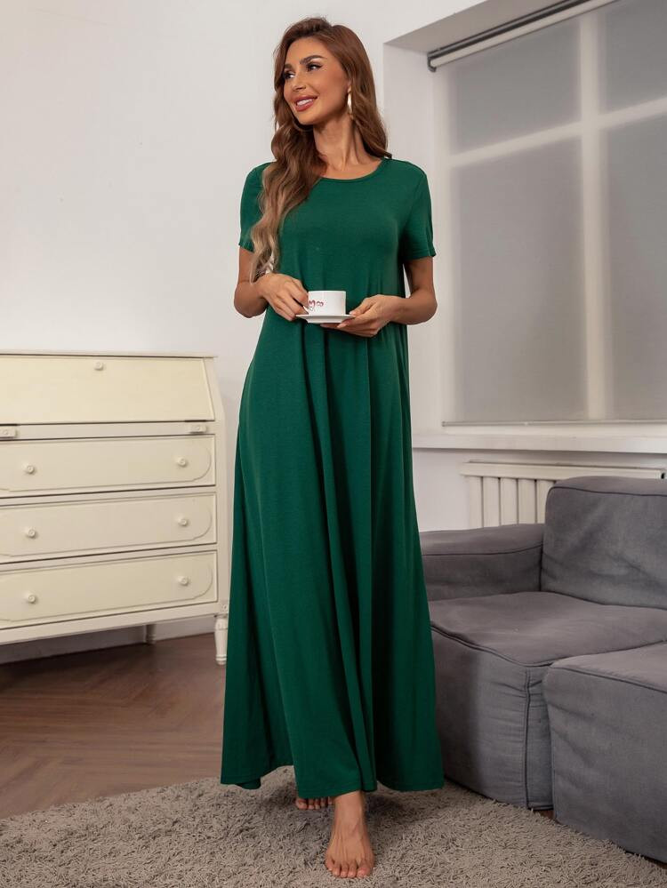 Solid Maxi Tee Dress | SHEIN