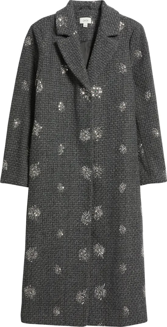 CeCe Sequin Embellished Bouclé Coat | Nordstrom | Nordstrom