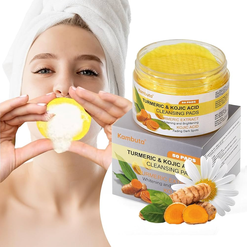 Turmeric Kojic Acid Cleansing Pads: Turmeric Face Scrub Pads Facial Pads - Kojic Acid Face Wash F... | Amazon (US)