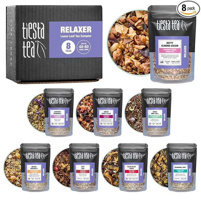 Tiesta Tea - 8 Herbal & Rooibos Sampler Dry Flight Set, Loose Leaf, No Caffeine, Makes Hot and Ic... | Amazon (US)