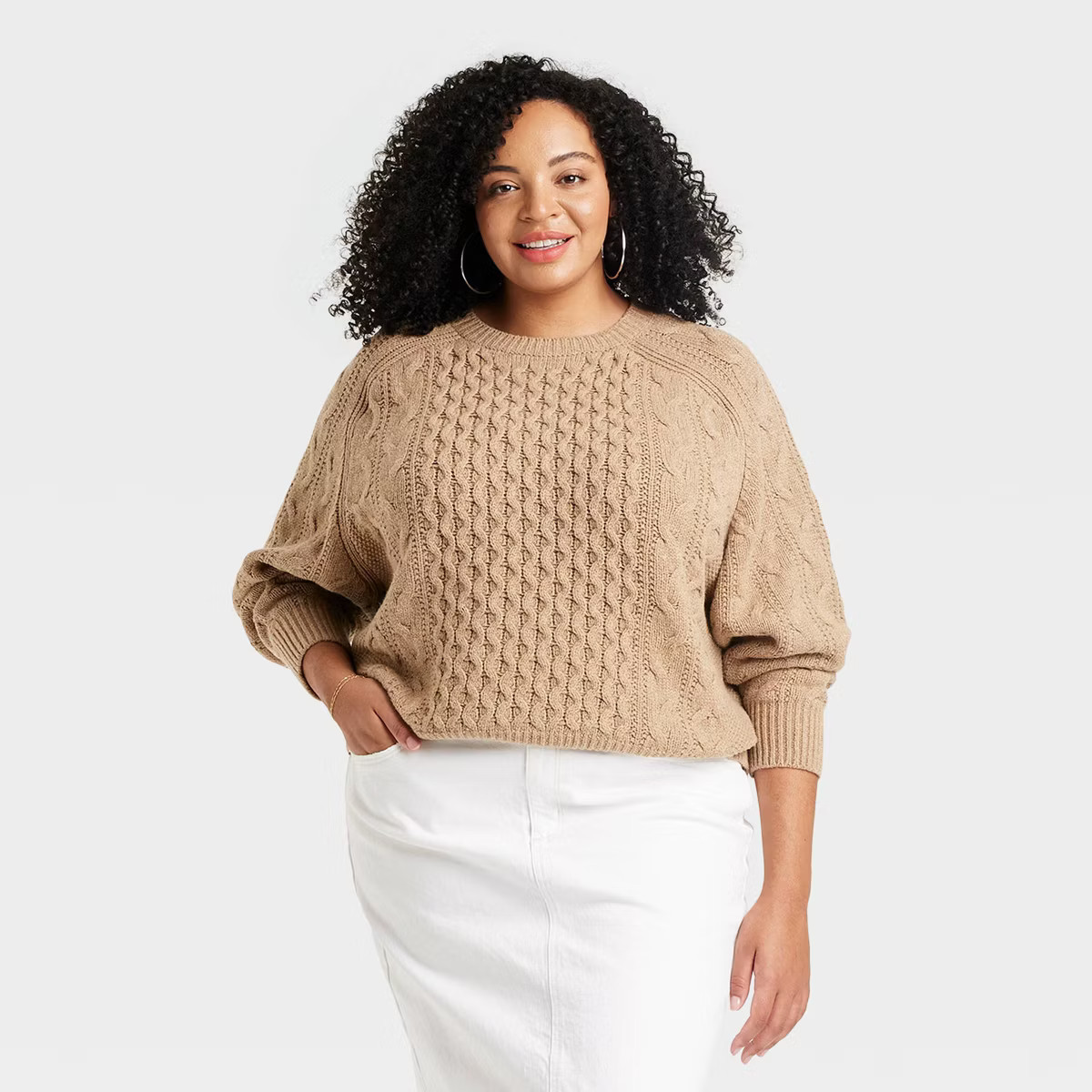 Women's Crewneck Cable Knit Pullover Sweater - Universal Thread™ | Target