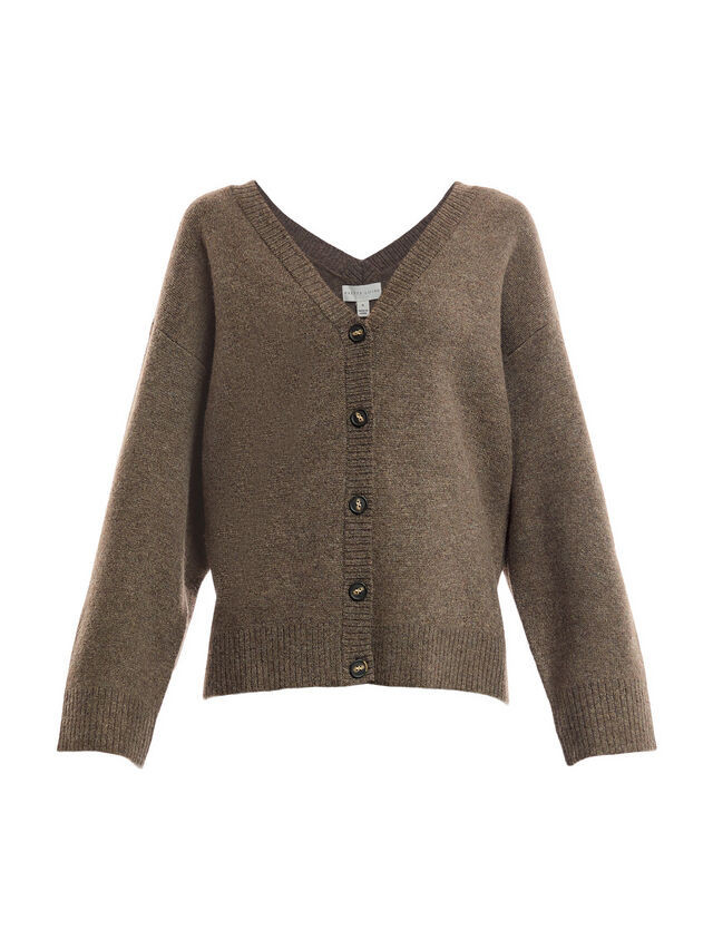 Dark Brown Women's Pretty Lavish Makai Oversized Cardigan | Fenwick | Fenwick