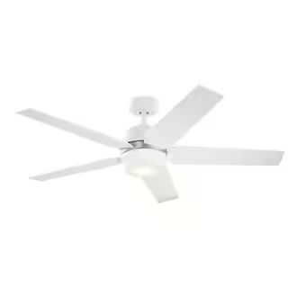 KICHLER Maeve 52 in. Integrated LED Indoor Matte White Downrod Mount Ceiling Fan with Light and R... | The Home Depot