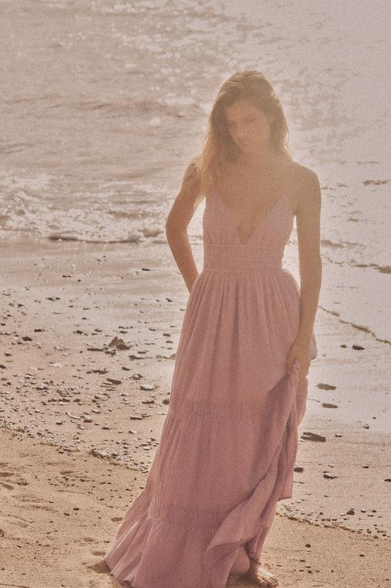 GAUZE MIDI DRESS | Zara US