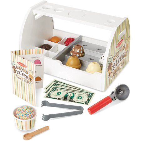 Wooden Scoop and Serve Ice Cream Counter (28 pcs) - Play Food and Accessories | Walmart (US)