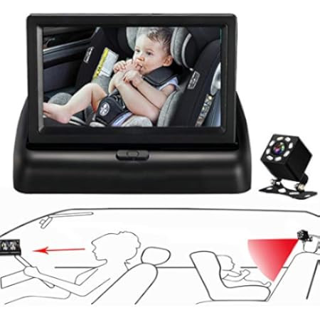 Shynerk Baby Car Mirror, 4.3'' HD Night Vision Function Car Mirror Display, Safety Car Seat Mirro... | Amazon (US)
