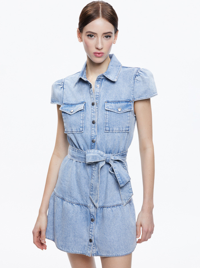 MIRANDA MINI DENIM DRESS | Alice + Olivia