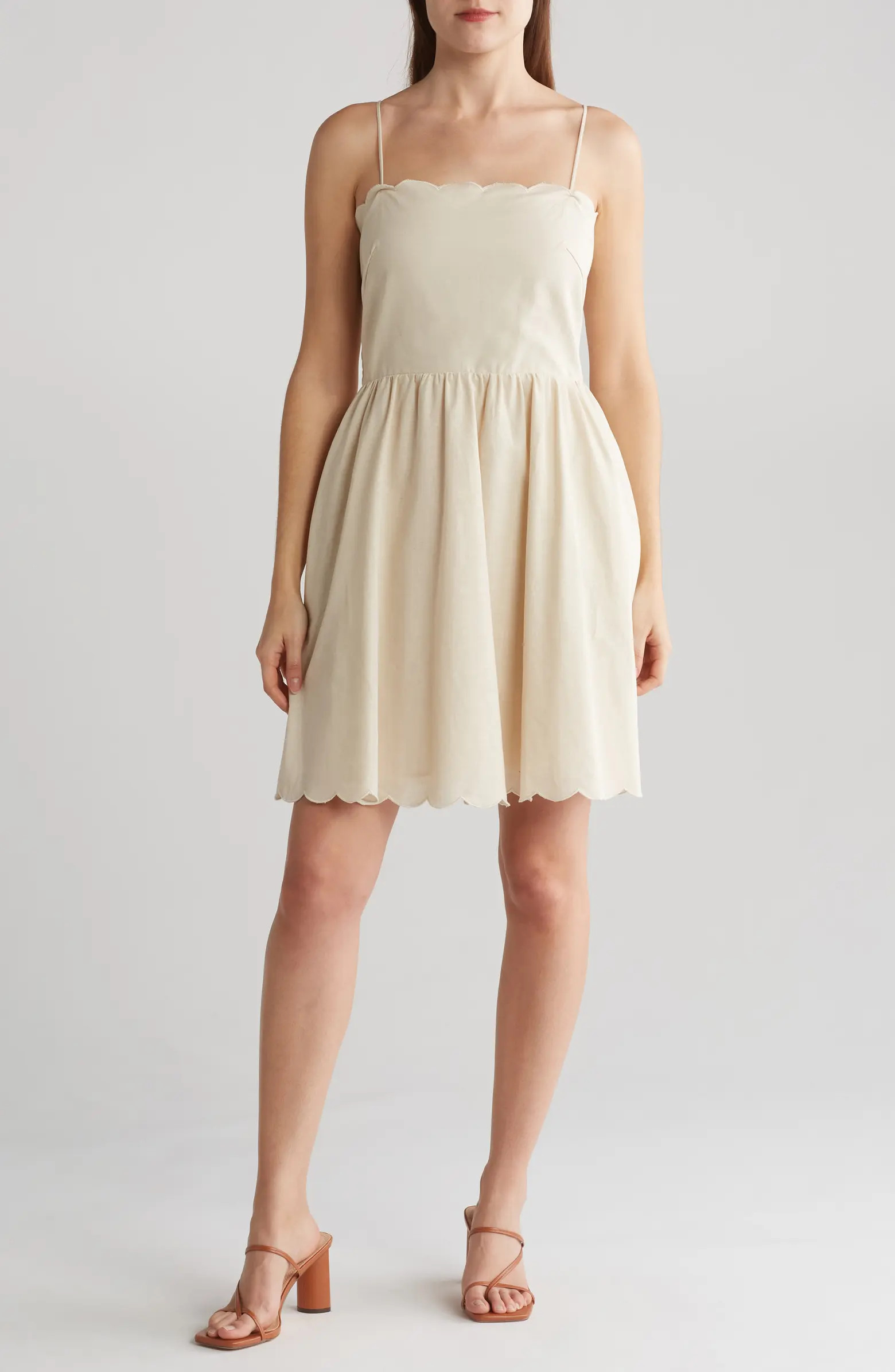 Lucy Paris Sisi Scallop Cotton & Linen Dress | Nordstromrack | Nordstrom Rack