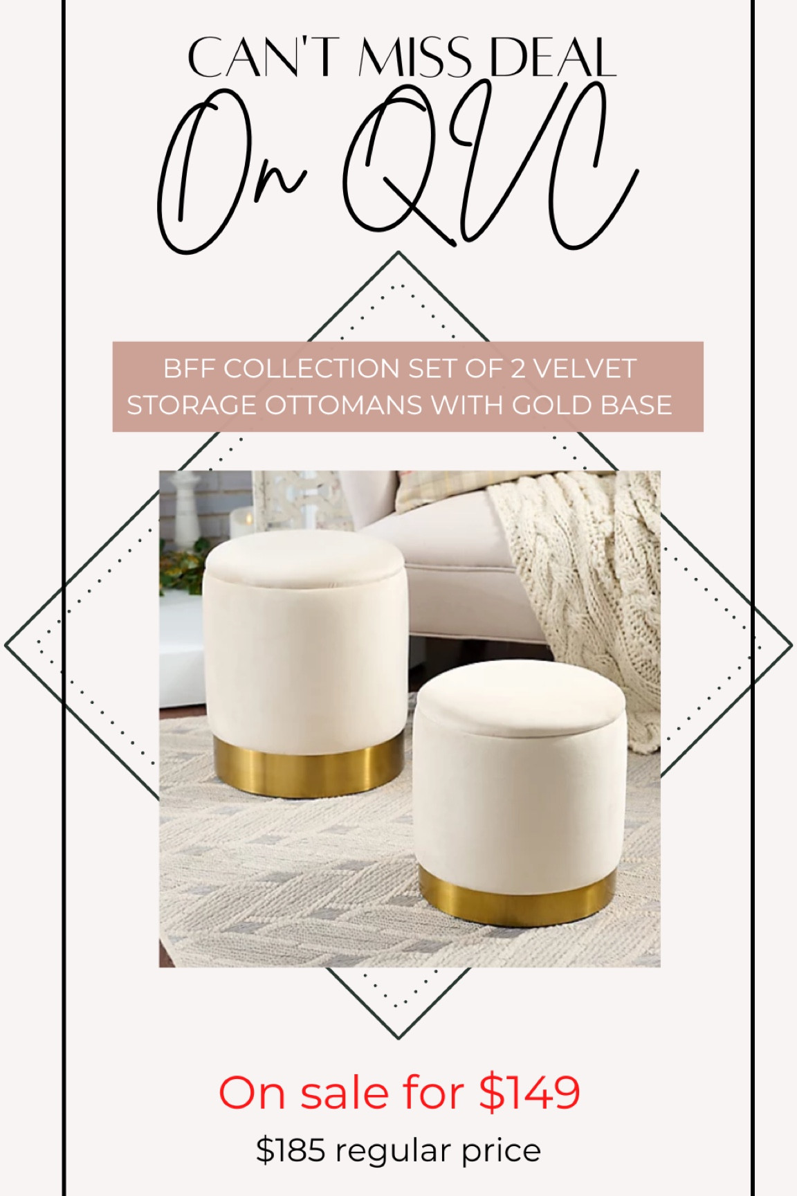 These adorable velvet storage ottomans are on sale for $149! #homedecor #ottoman 

#LTKsalealert #LTKhome