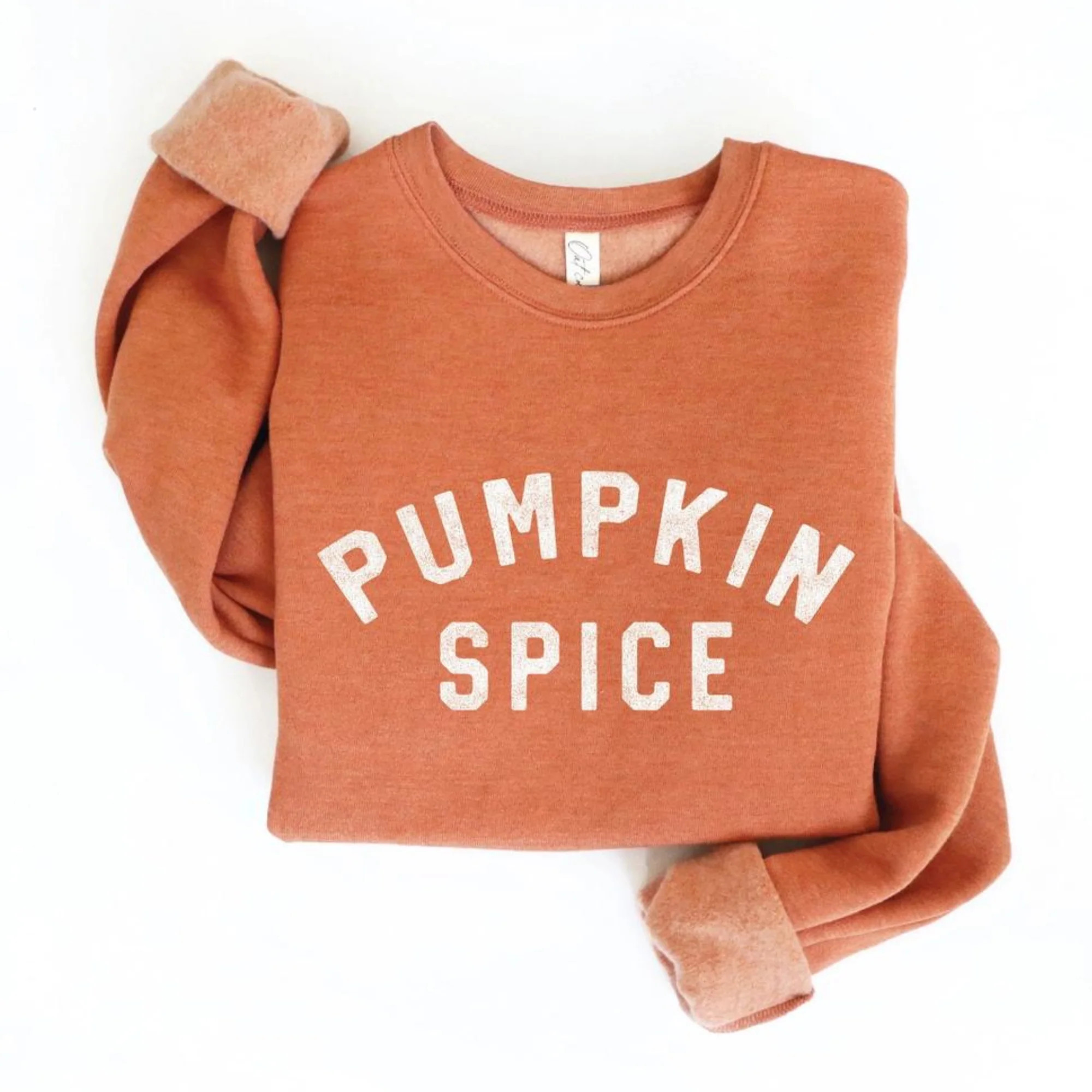 Pumpkin Spice Women's Graphic Sweatshirt, Autumn Leaf | SpearmintLOVE